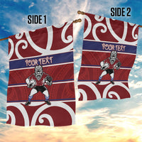 Southland Custom Rugby New Zealand Garden Flag Aotearoa Maori Pukana Tiki Mascot