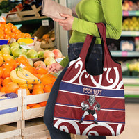 Southland Custom Rugby New Zealand Grocery Bag Aotearoa Maori Pukana Tiki Mascot