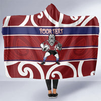 Southland Custom Rugby New Zealand Hooded Blanket Aotearoa Maori Pukana Tiki Mascot