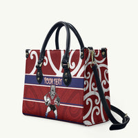 Southland Custom Rugby New Zealand Leather Bag Aotearoa Maori Pukana Tiki Mascot