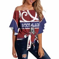 Southland Custom Rugby New Zealand Off Shoulder Wrap Waist Top Aotearoa Maori Pukana Tiki Mascot