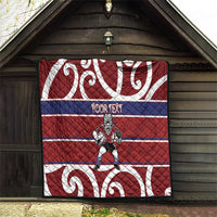 Southland Custom Rugby New Zealand Quilt Aotearoa Maori Pukana Tiki Mascot