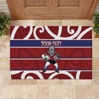 Southland Custom Rugby New Zealand Rubber Doormat Aotearoa Maori Pukana Tiki Mascot