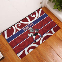 Southland Custom Rugby New Zealand Rubber Doormat Aotearoa Maori Pukana Tiki Mascot