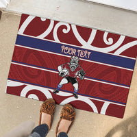 Southland Custom Rugby New Zealand Rubber Doormat Aotearoa Maori Pukana Tiki Mascot