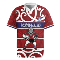 Southland Custom Rugby New Zealand Rugby Jersey Aotearoa Maori Pukana Tiki Mascot