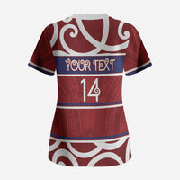 Southland Custom Rugby New Zealand Scrub Top Aotearoa Maori Pukana Tiki Mascot