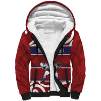 Southland Custom Rugby New Zealand Sherpa Hoodie Aotearoa Maori Pukana Tiki Mascot