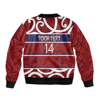 Southland Custom Rugby New Zealand Sleeve Zip Bomber Jacket Aotearoa Maori Pukana Tiki Mascot