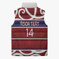 Southland Custom Rugby New Zealand Sleeveless Puffer Jacket Aotearoa Maori Pukana Tiki Mascot