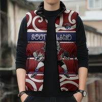 Southland Custom Rugby New Zealand Sleeveless Puffer Jacket Aotearoa Maori Pukana Tiki Mascot