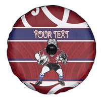 Southland Custom Rugby New Zealand Spare Tire Cover Aotearoa Maori Pukana Tiki Mascot