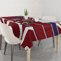 Southland Custom Rugby New Zealand Tablecloth Aotearoa Maori Pukana Tiki Mascot