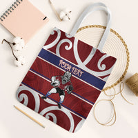 Southland Custom Rugby New Zealand Tote Bag Aotearoa Maori Pukana Tiki Mascot
