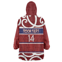 Southland Custom Rugby New Zealand Wearable Blanket Hoodie Aotearoa Maori Pukana Tiki Mascot