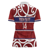 Southland Custom Rugby New Zealand Women Polo Shirt Aotearoa Maori Pukana Tiki Mascot