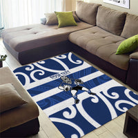 Auckland Custom Rugby New Zealand Area Rug Aotearoa Maori Pukana Tiki Mascot
