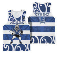 Auckland Custom Rugby New Zealand Basketball Jersey Aotearoa Maori Pukana Tiki Mascot