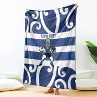 Auckland Custom Rugby New Zealand Blanket Aotearoa Maori Pukana Tiki Mascot