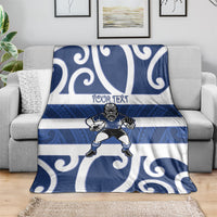 Auckland Custom Rugby New Zealand Blanket Aotearoa Maori Pukana Tiki Mascot