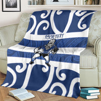 Auckland Custom Rugby New Zealand Blanket Aotearoa Maori Pukana Tiki Mascot