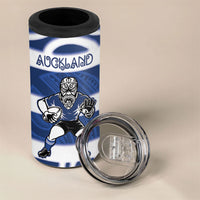 Auckland Custom Rugby New Zealand 4 in 1 Can Cooler Tumbler Aotearoa Maori Pukana Tiki Mascot
