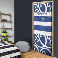 Auckland Custom Rugby New Zealand Door Cover Aotearoa Maori Pukana Tiki Mascot