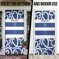 Auckland Custom Rugby New Zealand Door Cover Aotearoa Maori Pukana Tiki Mascot