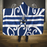Auckland Custom Rugby New Zealand Hooded Blanket Aotearoa Maori Pukana Tiki Mascot