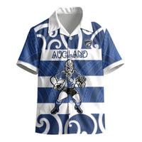 Auckland Custom Rugby New Zealand Kid Hawaiian Shirt Aotearoa Maori Pukana Tiki Mascot