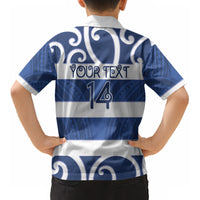 Auckland Custom Rugby New Zealand Kid Hawaiian Shirt Aotearoa Maori Pukana Tiki Mascot