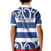 Auckland Custom Rugby New Zealand Kid Polo Shirt Aotearoa Maori Pukana Tiki Mascot