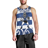 Auckland Custom Rugby New Zealand Men Tank Top Aotearoa Maori Pukana Tiki Mascot