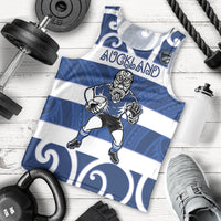 Auckland Custom Rugby New Zealand Men Tank Top Aotearoa Maori Pukana Tiki Mascot