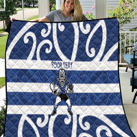 Auckland Custom Rugby New Zealand Quilt Aotearoa Maori Pukana Tiki Mascot