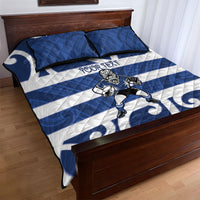 Auckland Custom Rugby New Zealand Quilt Bed Set Aotearoa Maori Pukana Tiki Mascot