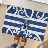 Auckland Custom Rugby New Zealand Rubber Doormat Aotearoa Maori Pukana Tiki Mascot