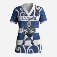 Auckland Custom Rugby New Zealand Scrub Top Aotearoa Maori Pukana Tiki Mascot