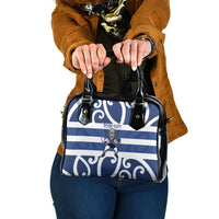 Auckland Custom Rugby New Zealand Shoulder Handbag Aotearoa Maori Pukana Tiki Mascot