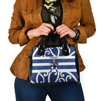 Auckland Custom Rugby New Zealand Shoulder Handbag Aotearoa Maori Pukana Tiki Mascot