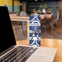 Auckland Custom Rugby New Zealand Skinny Tumbler Aotearoa Maori Pukana Tiki Mascot