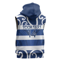 Auckland Custom Rugby New Zealand Sleeveless Zip Hoodie Aotearoa Maori Pukana Tiki Mascot