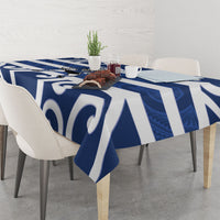 Auckland Custom Rugby New Zealand Tablecloth Aotearoa Maori Pukana Tiki Mascot