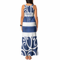 Auckland Custom Rugby New Zealand Tank Maxi Dress Aotearoa Maori Pukana Tiki Mascot