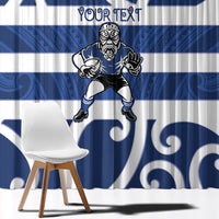 Auckland Custom Rugby New Zealand Window Curtain Aotearoa Maori Pukana Tiki Mascot