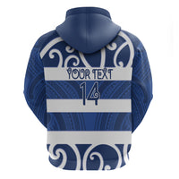 Auckland Custom Rugby New Zealand Zip Hoodie Aotearoa Maori Pukana Tiki Mascot