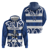 Auckland Custom Rugby New Zealand Zip Hoodie Aotearoa Maori Pukana Tiki Mascot