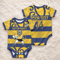 Bay of Plenty Custom Rugby New Zealand Baby Onesie Aotearoa Maori Pukana Tiki Mascot