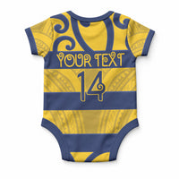 Bay of Plenty Custom Rugby New Zealand Baby Onesie Aotearoa Maori Pukana Tiki Mascot