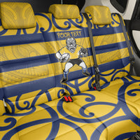 Bay of Plenty Custom Rugby New Zealand Back Car Seat Cover Aotearoa Maori Pukana Tiki Mascot